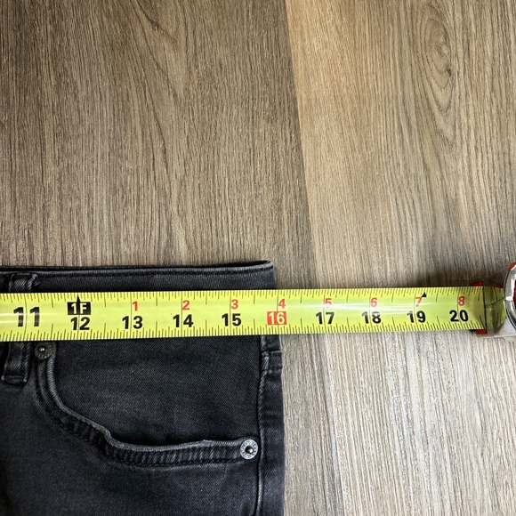 Free People Jeans Womens 29 Black Straight Crop Raw Hem Denim - Picture 4 of 7